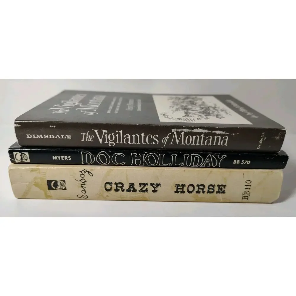 Vintage History Book Lot Montana Vigilantes Doc Holiday Crazy Horse Wild West